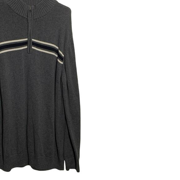 GH Bass & CO Men’s Gray Sweater 3/4 Zipper 100% Cotton Fishing Top - Picture 4 of 10